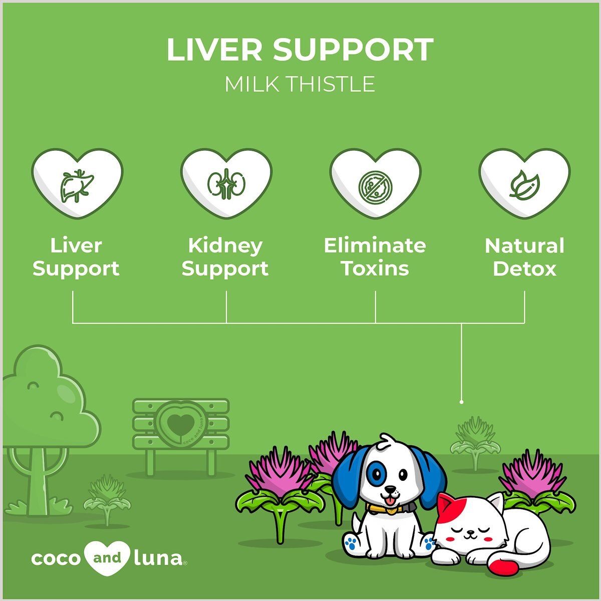 Coco and Luna Liver Support Organic Milk Thistle Salmon Flavor Powder Dog and Cat Supplement， 4-oz jar