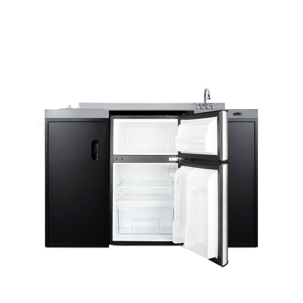 Summit Appliance 54 in. Compact Kitchen in Stainless Steel ADA Compliant CK55ADASINKR