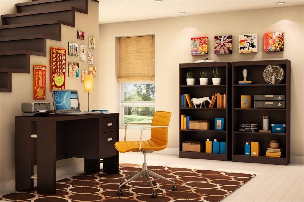 South Shore Axess 4 Shelf Bookcase  Chocolate   Transitional   Bookcases   by BisonOffice  Houzz