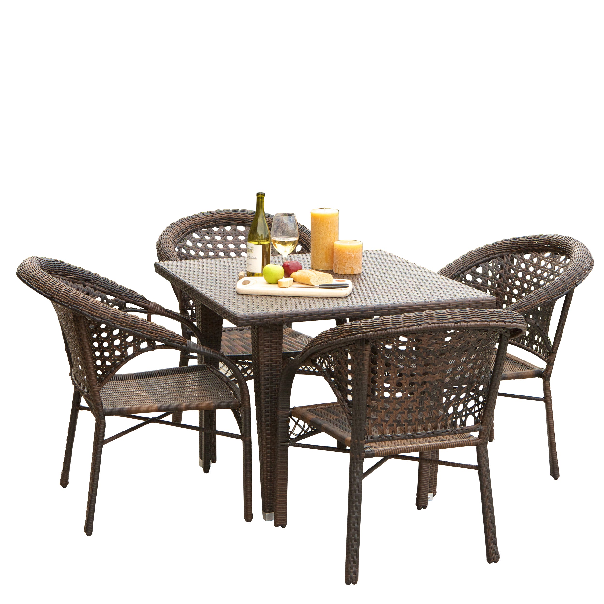 Louisiana 5-Piece Outdoor Wicker Dining Set