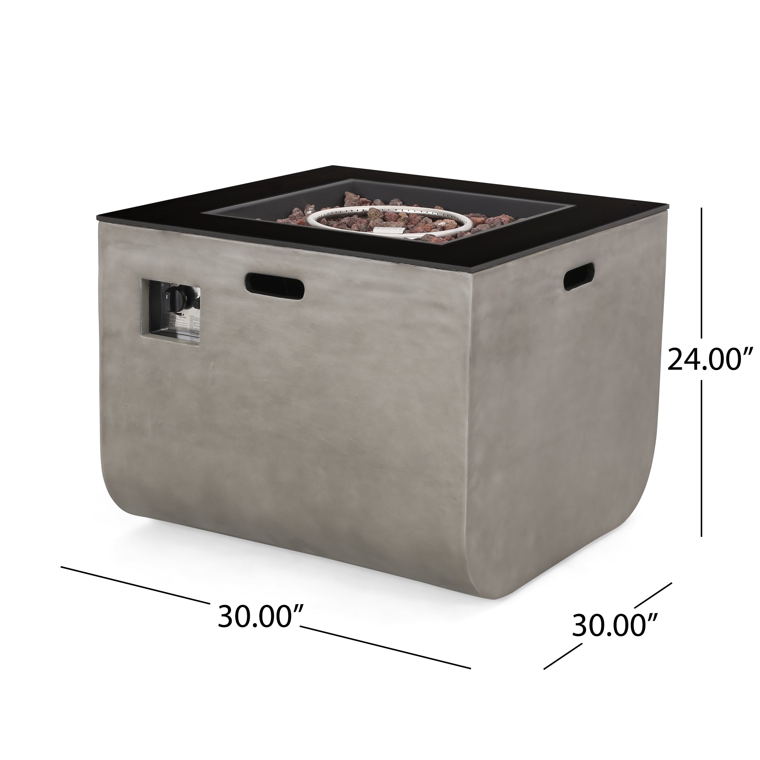 Laini Outdoor Modern 30-Inch Square Fire Pit