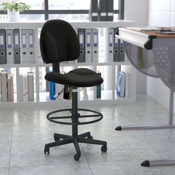 Bruce Black Fabric Drafting Chair (Cylinders: 22.5''-27''H or 26''-30.5''H)