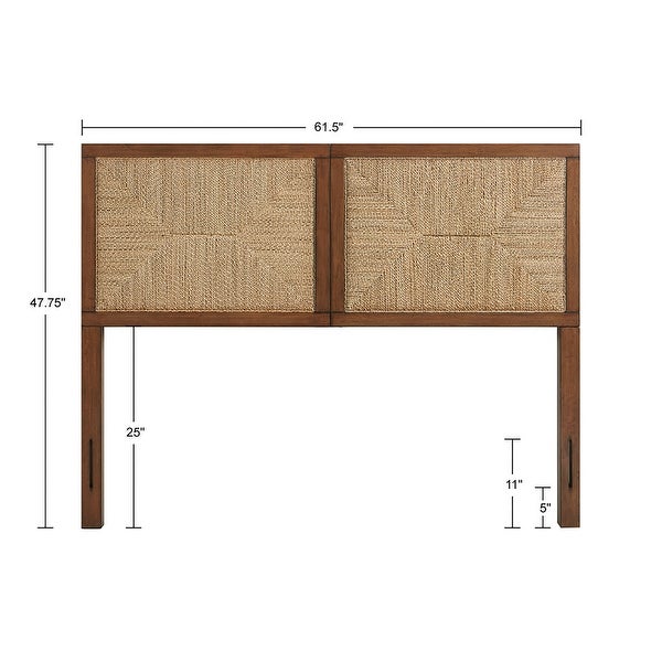 INK+IVY Seagate Handcrafted Seagrass Headboard Queen - - 37262347