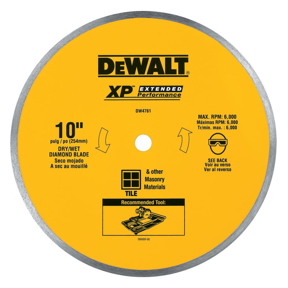 DEWALT 10-in Diameter 0.060-in Thickness Ceramic Tile Blade Wet DW4761 from DEWALT