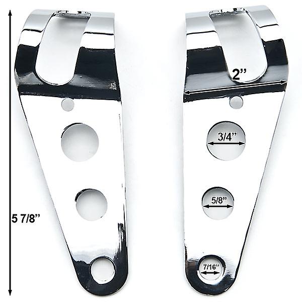 Chrome Headlight Mounting Bracket Fork Ears 31-37mm Compatible with Harley Davidson Screamin Eagle