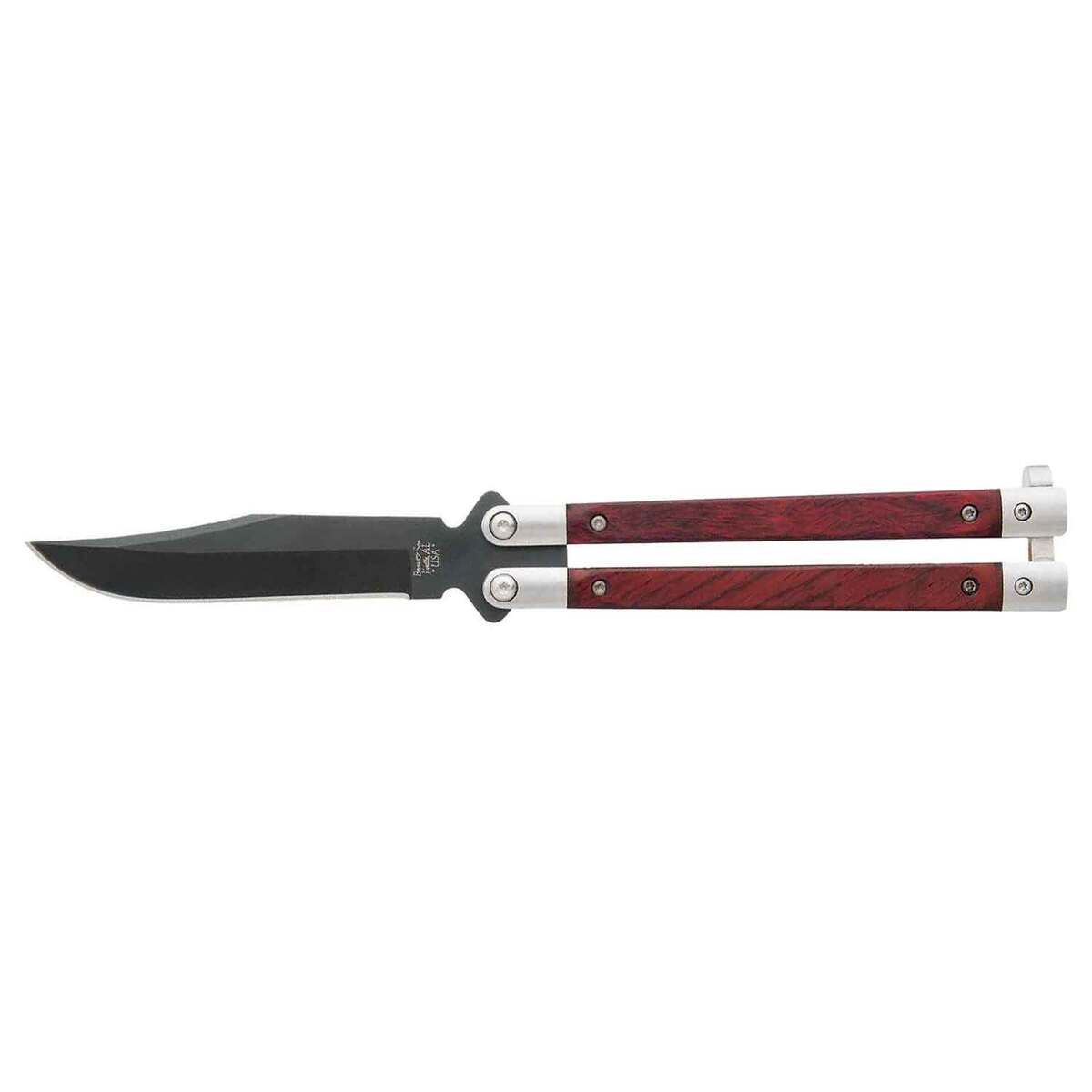 Bear and Son Cutlery Cocobola 3.5 inch Butterfly Knife  Brown