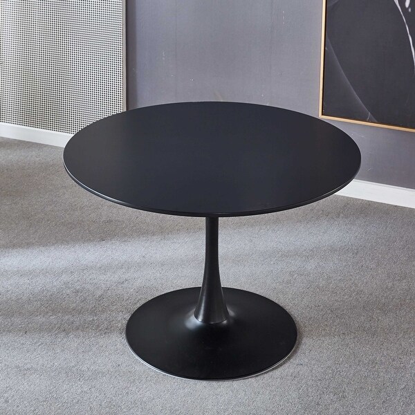 42 in. MDF Midcentury Dining Table with Metal Legs