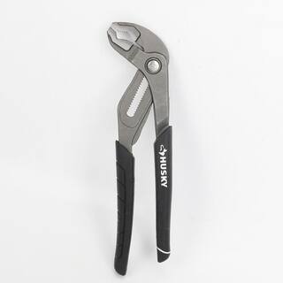 Husky 10 in. Quick Adjusting Groove Joint Pliers with Curved Jaw 90141