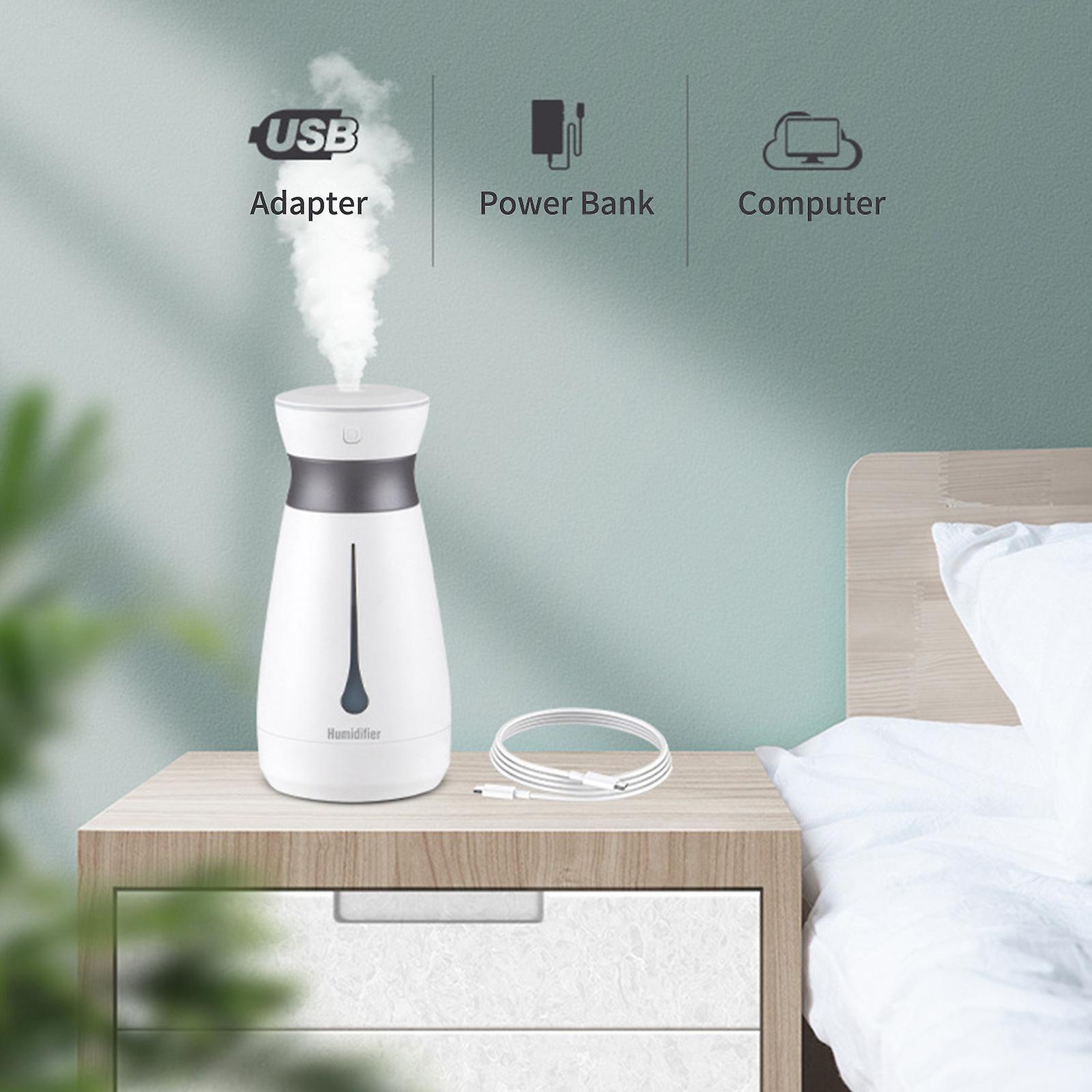 White 800ml Personal Colorful Mist Humidifier Portable Usb Humidifier With 2 Mist and Light Modes Quiet Cool Air Humidifier For Desktop Home Office Bedr