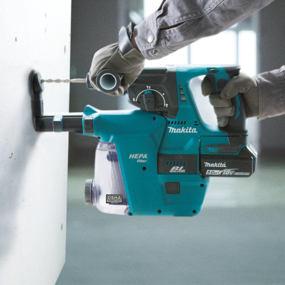 Makita 18V LXT Rotary Hammer 1" with HEPA Dust Extractor Attachment Bare Tool XRH01ZWX from Makita