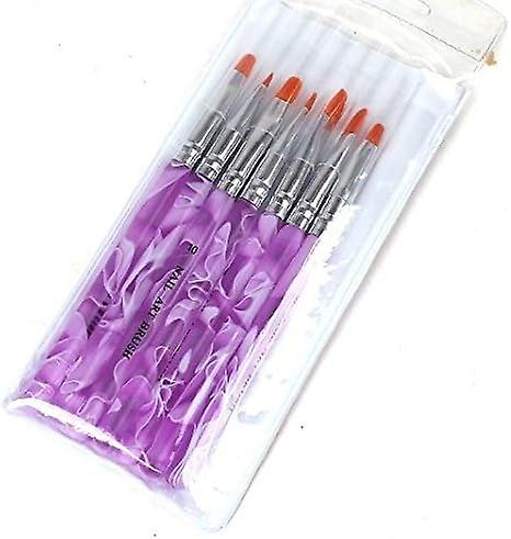 7 X Acrylic Uv Nail False Tips Builder Brush Pen Drawing Brushes Pen Tool Set