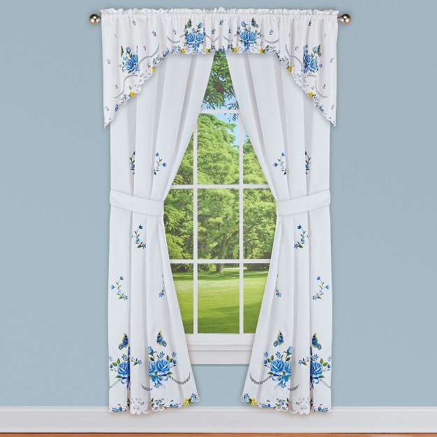 Collections Etc Rose And Butterfly Embcurtains