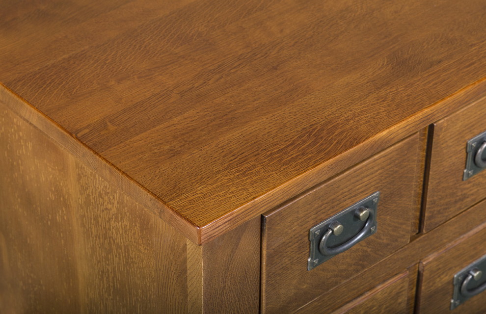 Mission Quarter Sawn Oak Coffee Table With Drawers on Both Sides   Transitional   Coffee Tables   by Crafters and Weavers  Houzz