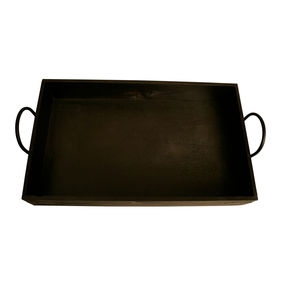 Wald Imports Brown Wood Decorative Tray
