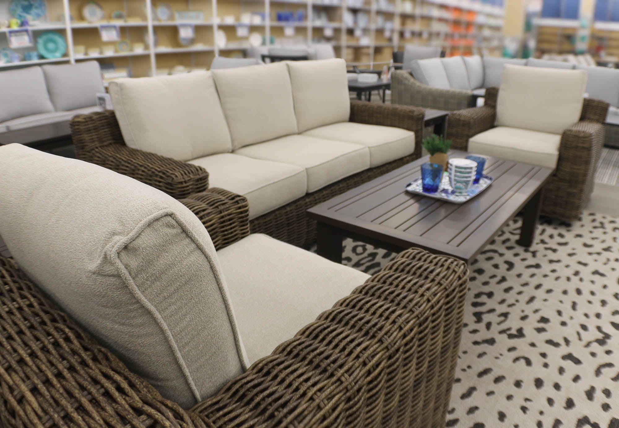 Carmel Brown 3pc Outdoor Seating Set with LUX Heavy Weave