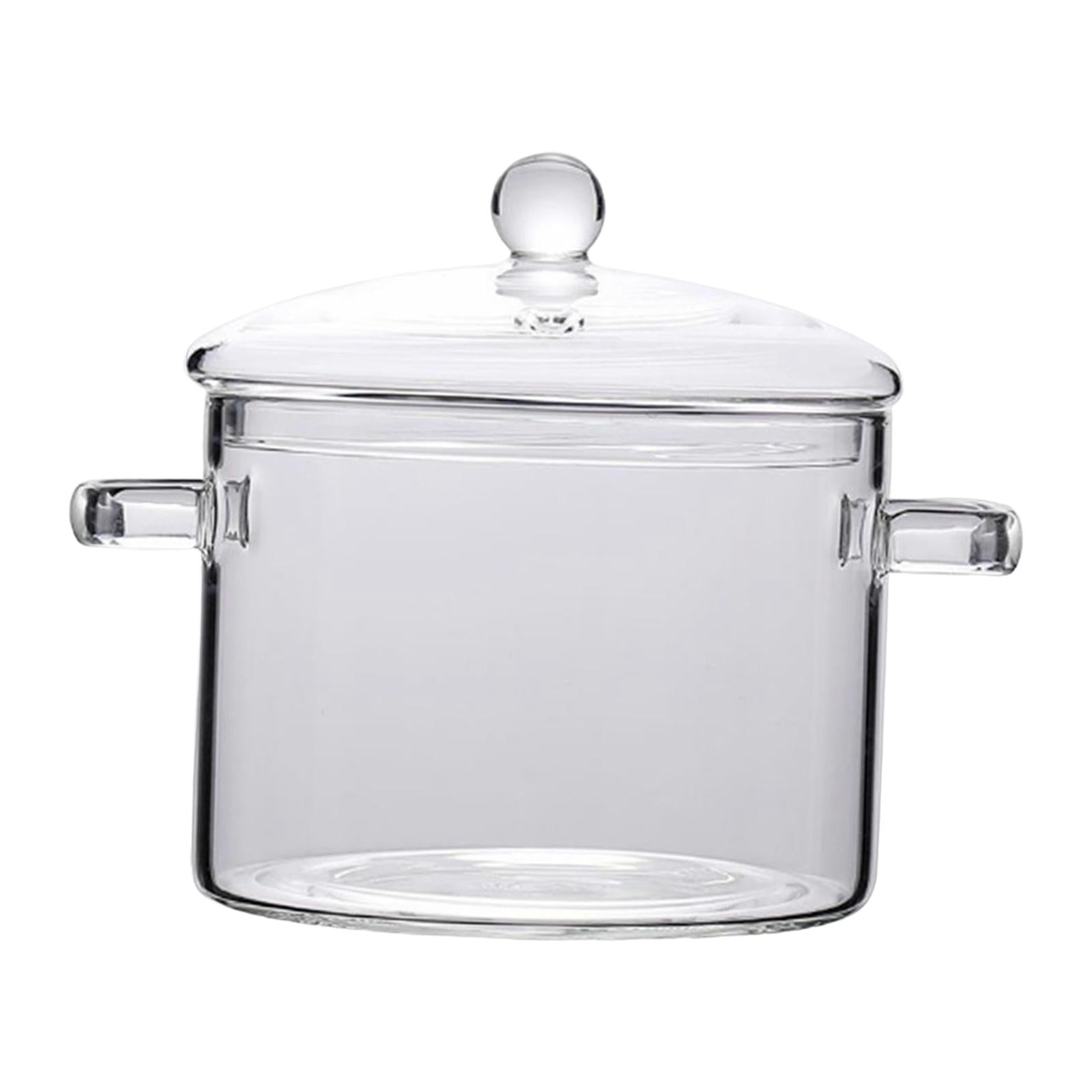 Glass Ramen Bowl with Lid and Handle Clear Glass Bowls for Cereals Soup Milk 1.9L Style A