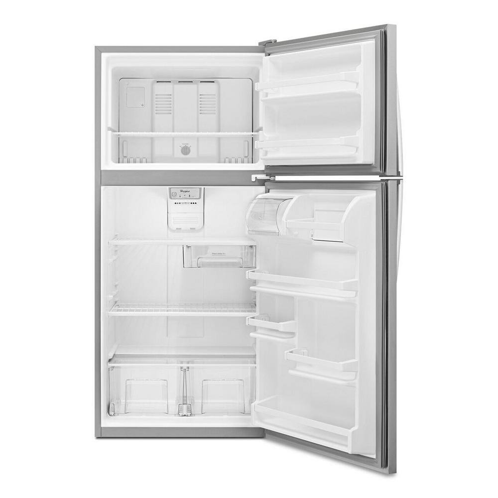 Whirlpool 18.25 cu. ft. Top Freezer Built-In and Standard Refrigerator in Monochromatic Stainless Steel WRT138FFDM