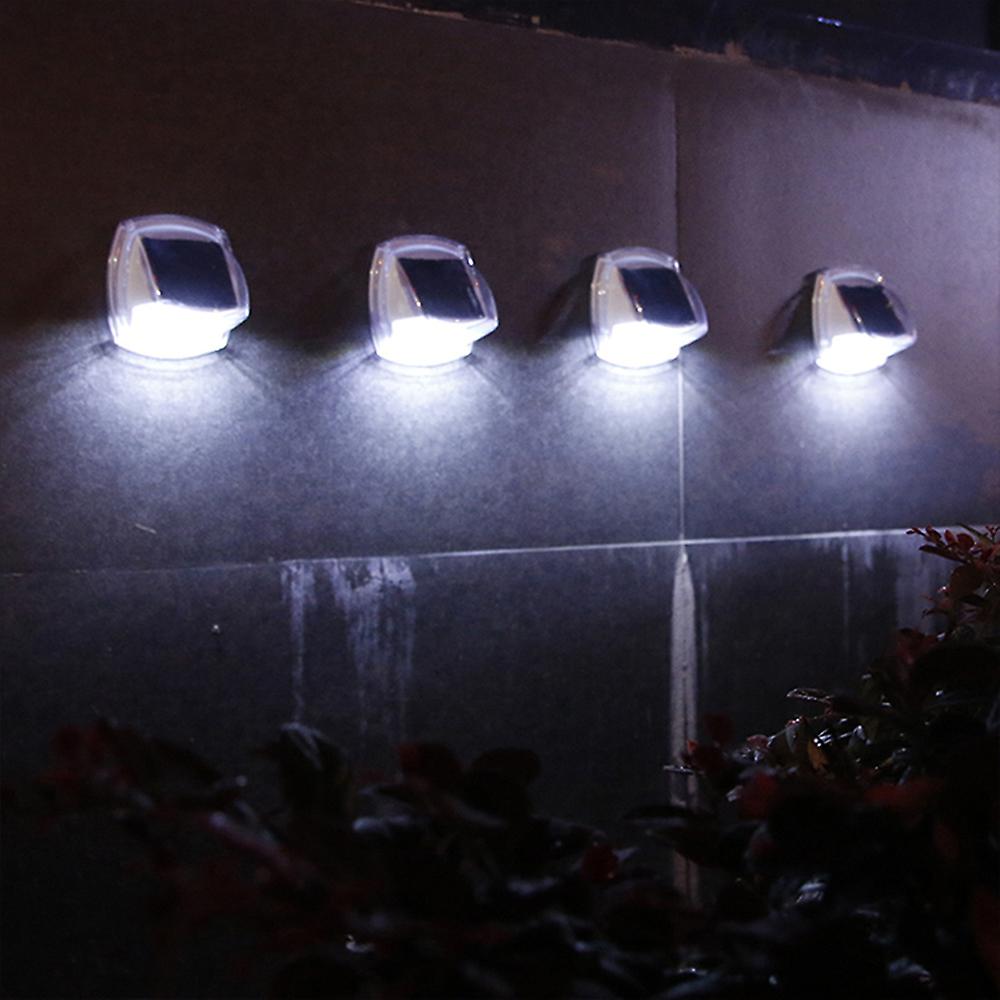 Outdoor Solar Step Light Sun Powered Led Illuminated Fence Light Yard Garden Lighting Waterproof 8 Led Wall Lamp