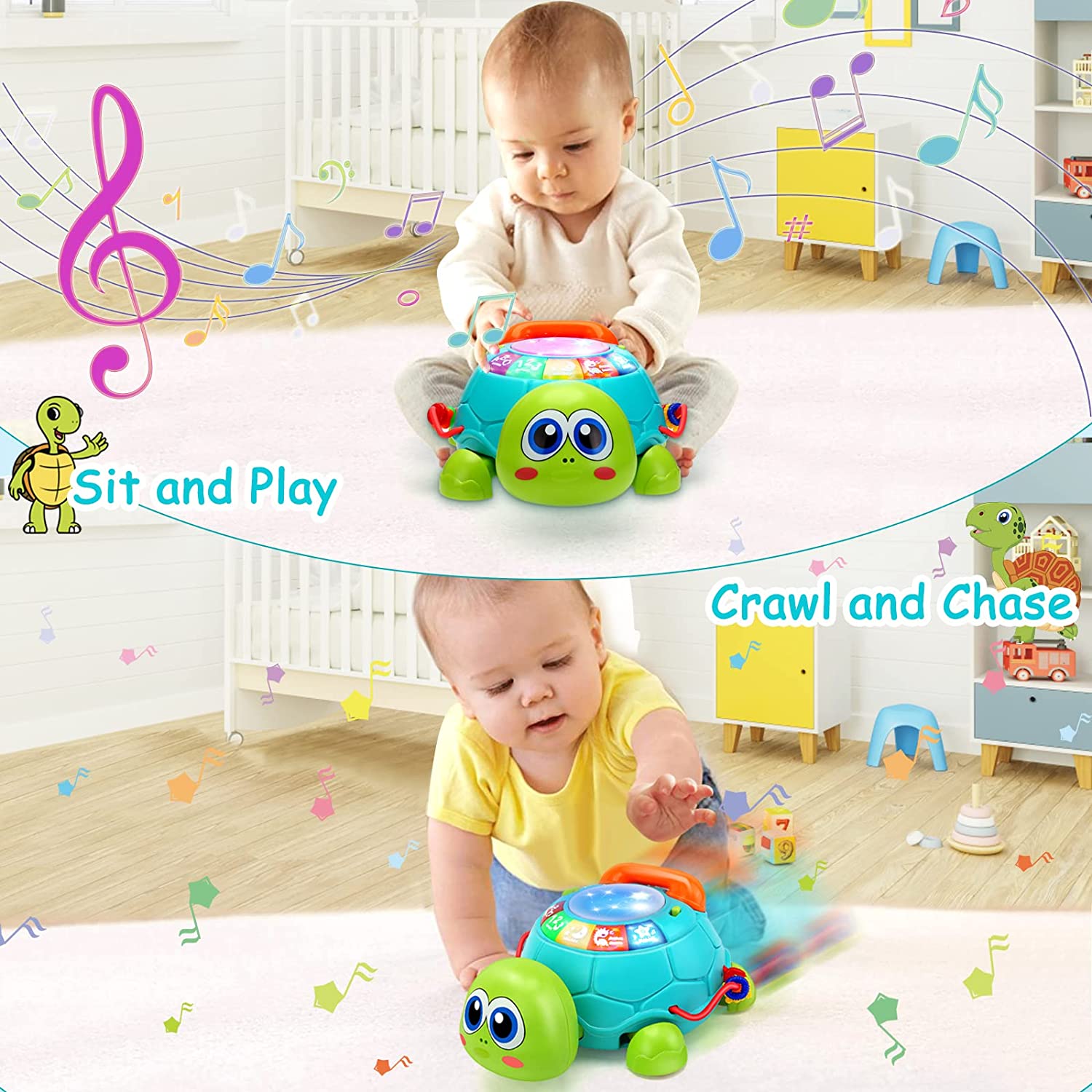 Musical Turtle Crawling Baby Toys