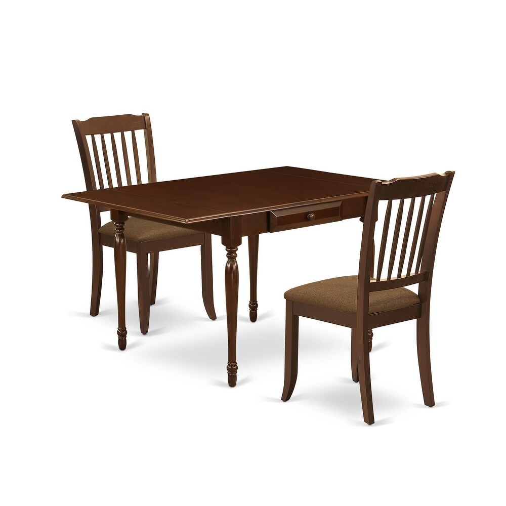 East West Furniture Kitchen Table Set Includes a Rectangle Dining Table with Dropleaf and Dining Chairs (Pieces Options)