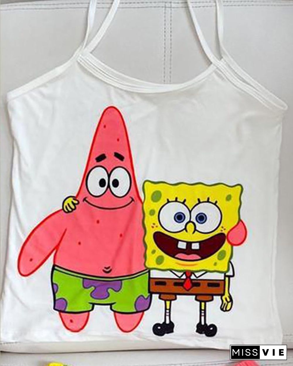 Cartoon Print SpongeBob Cami Set