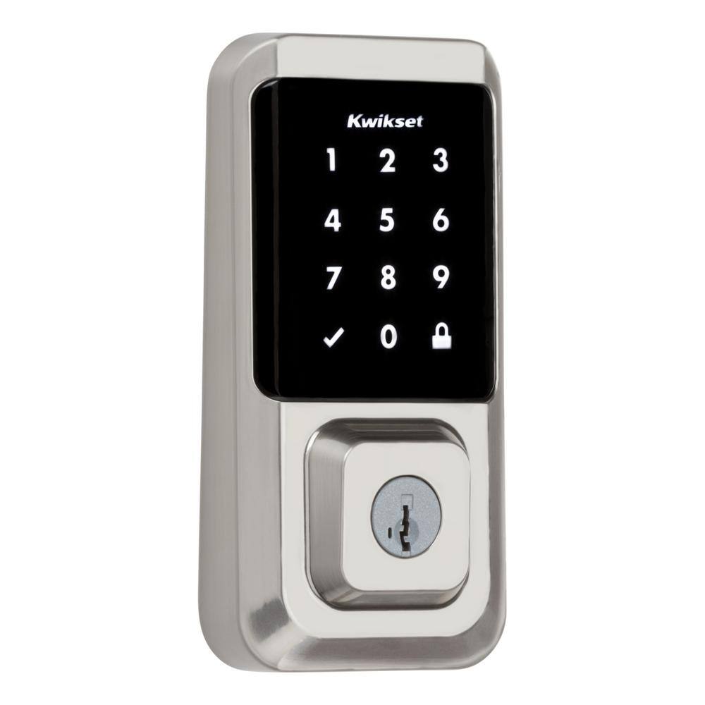 Kwikset HALO Satin Nickel Single-Cylinder Keypad Electronic Smart Lock Deadbolt Featuring SmartKey Touchscreen and WiFi 99390-001