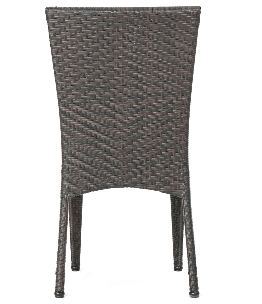 GDF Studio 3 Piece Brooklyn Outdoor Multibrown Wicker Bistro Set   Tropical   Outdoor Pub And Bistro Sets   by GDFStudio  Houzz