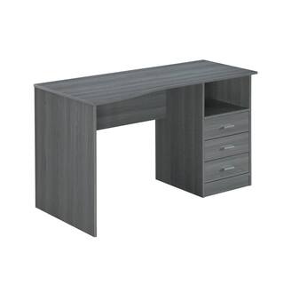 Wateday 51.20 in. Rectangular Gray Wood Computer Desk with Cabinet and Drawers YJ-YUKI9595777