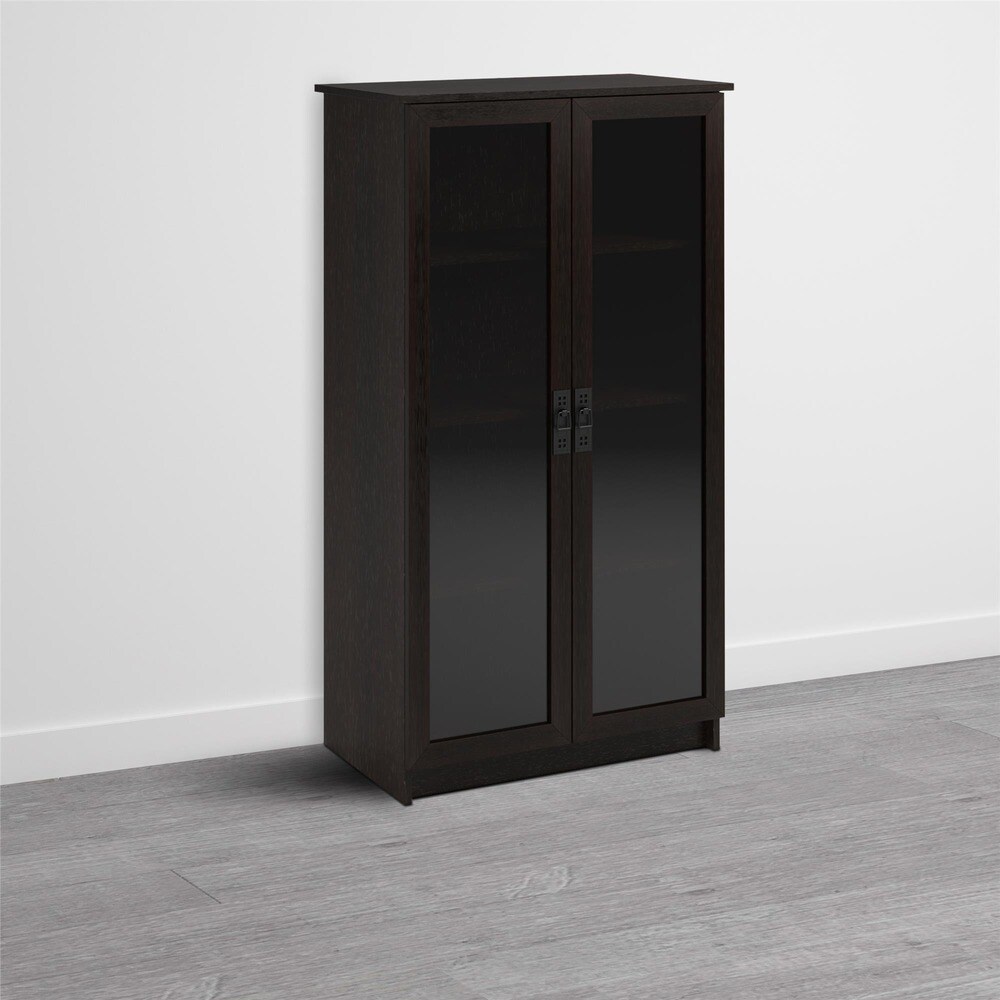 Avenue Greene Walnut Ridge Espresso Glass Door Bookcase