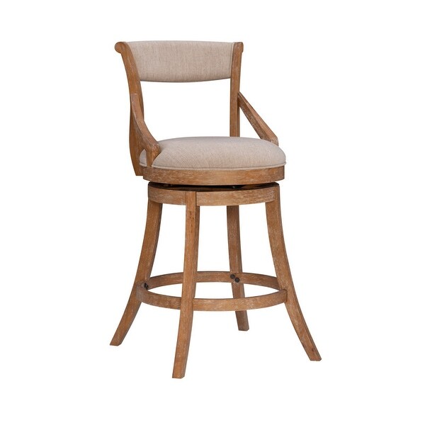 Grady Big and Tall Whitewash 360 Swivel Wood Barstool