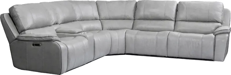 Harry Mist Light Gray 6 Piece Power Reclining Sectional Sofa