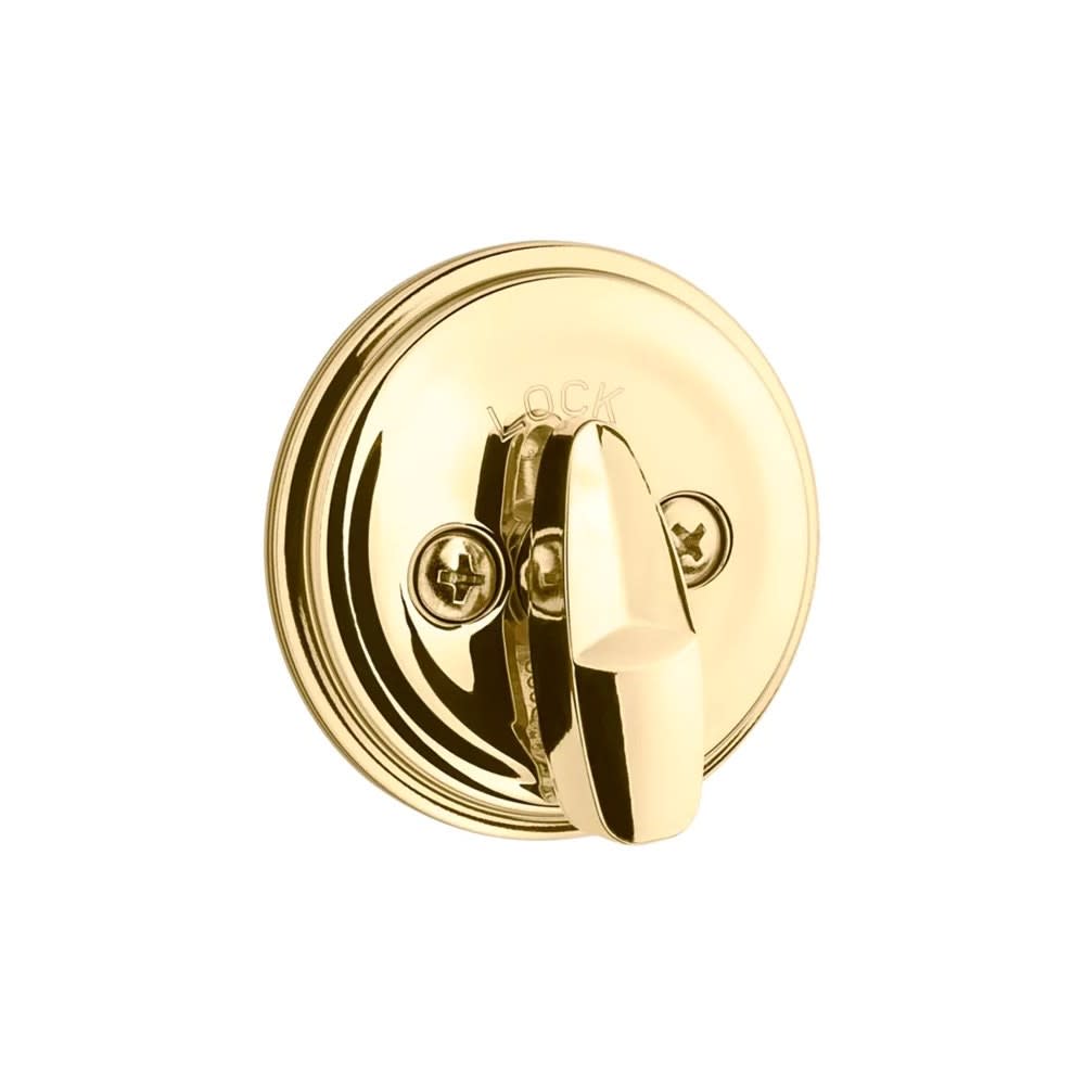 Polished Brass Keyed One Side Single Cylinder Deadbolt ;