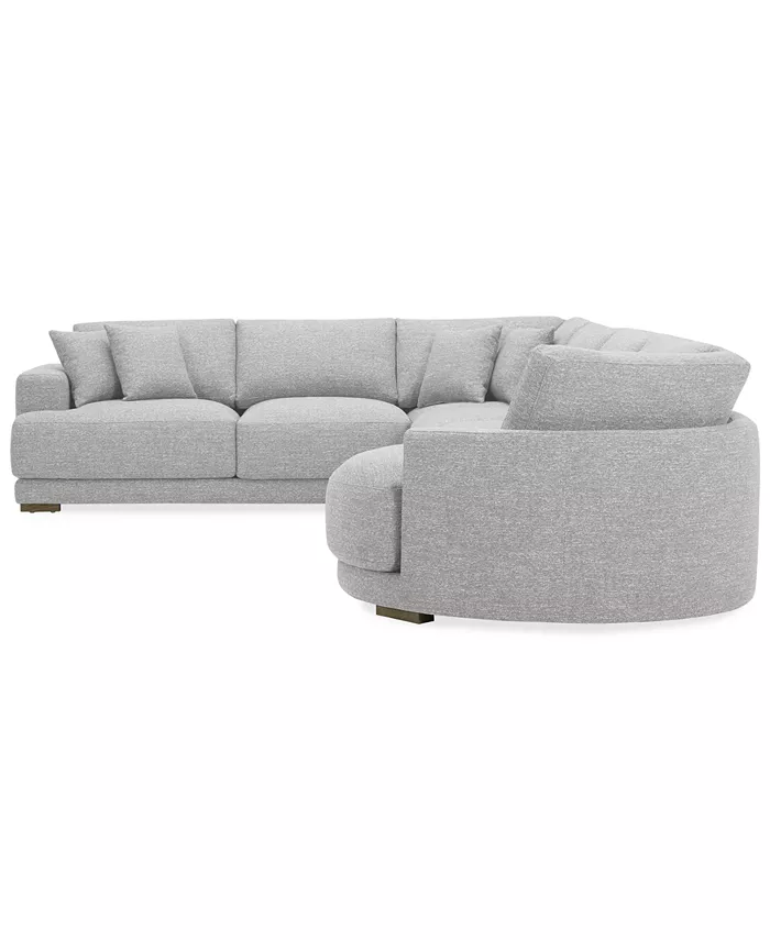 Furniture Vasher 166 4-Pc. Fabric Sectional Sofa with Cuddler