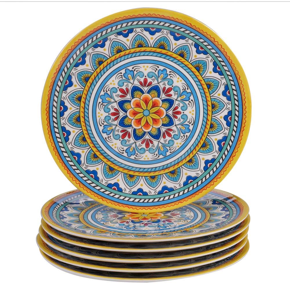 Certified International Portofino 6-Piece Seasonal Multicolored Melamine 11 in. Dinner Plate Set (Service for 6) 28180SET6