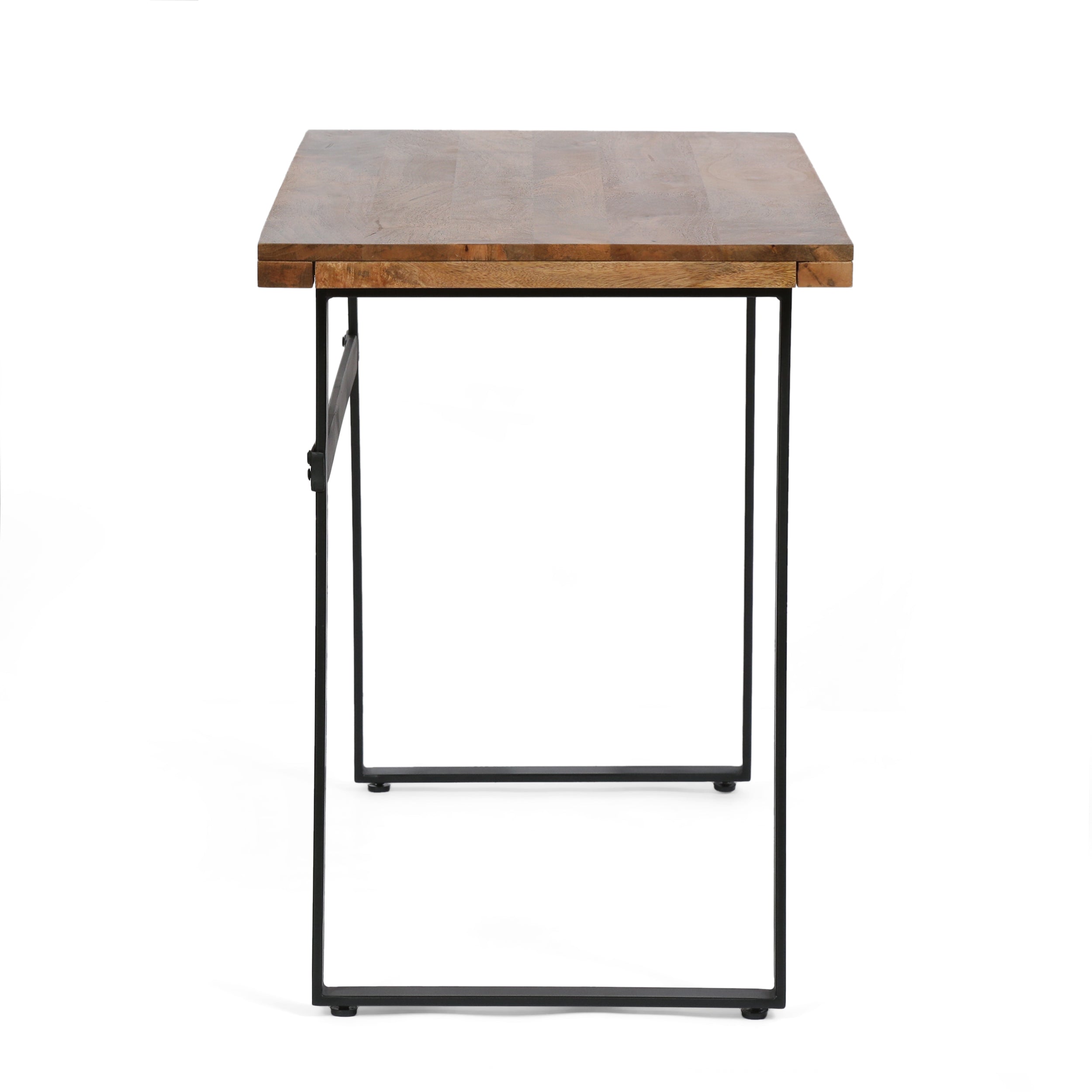 Derwent Modern Industrial Handcrafted Acacia Wood Desk, Natural and Black