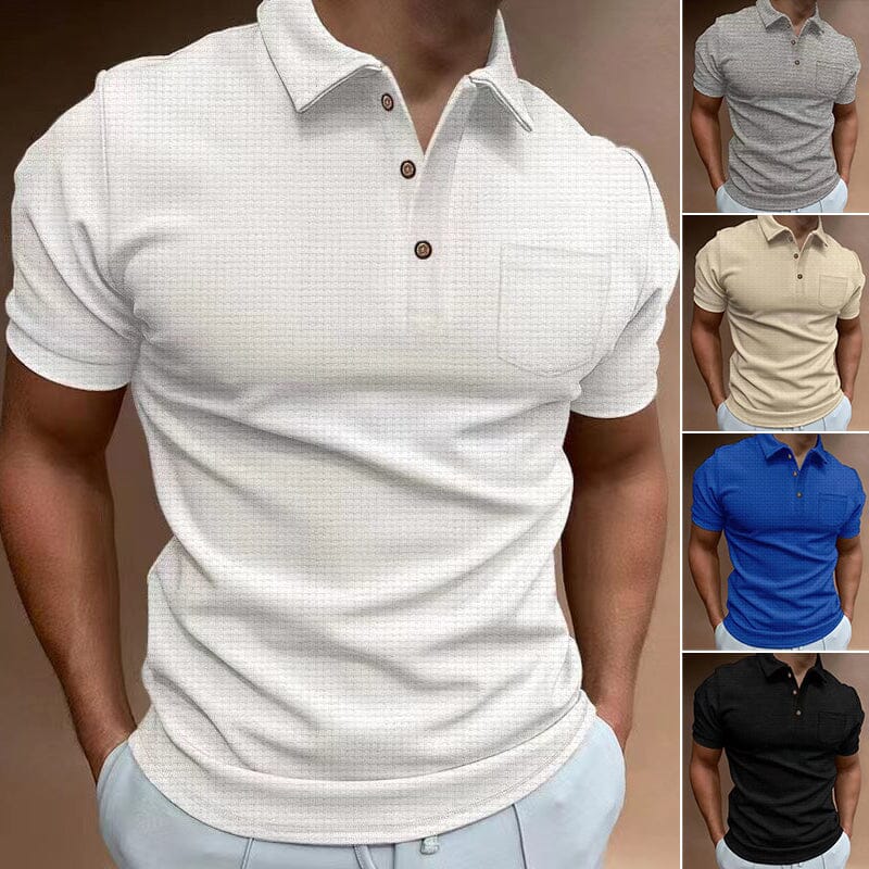 Men's Waffle Polo Shirt