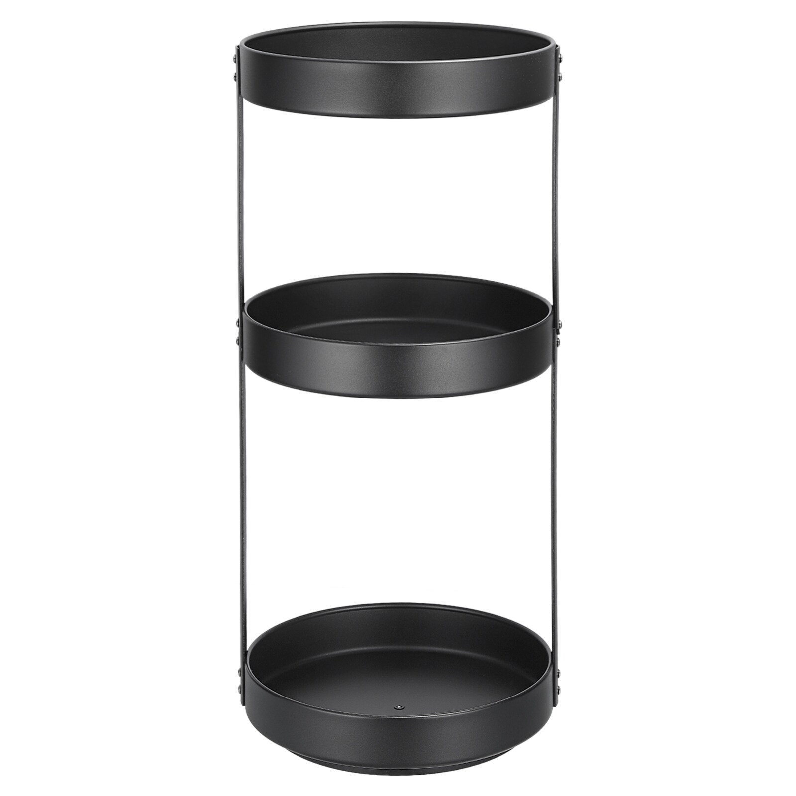 3 Tier Lazy Susan Organizer Rotating Spice Rack Turntable for Kitchen Cabinet - Black