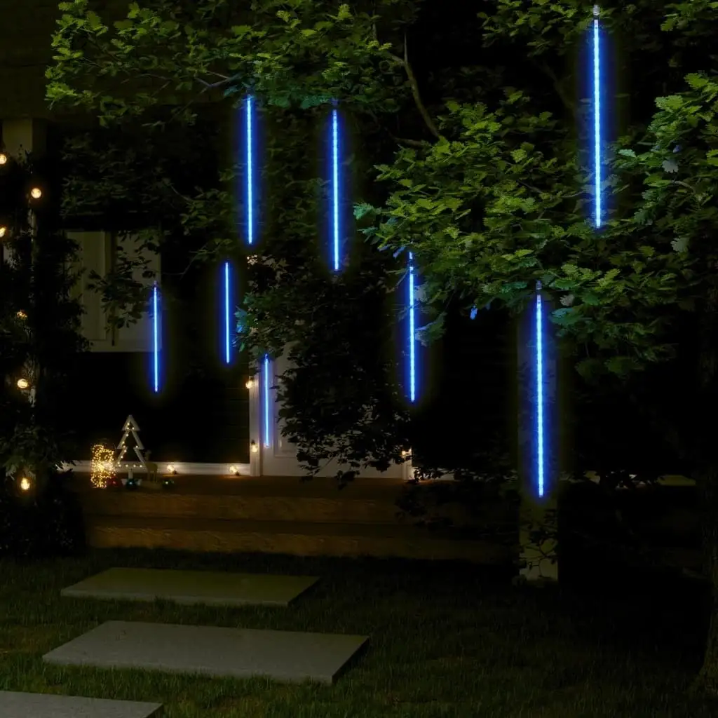 vidaXL Meteor Lights 8 pcs 2 ft Blue 288 LEDs Indoor Outdoor - 2 ft