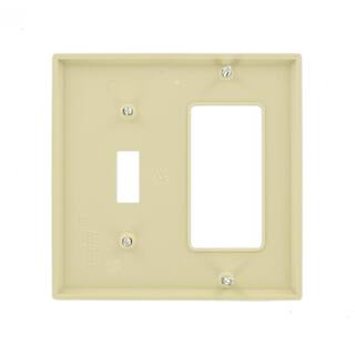 Leviton Ivory 2-Gang 1-Toggle1-DecoratorRocker Wall Plate (1-Pack) 80707-I