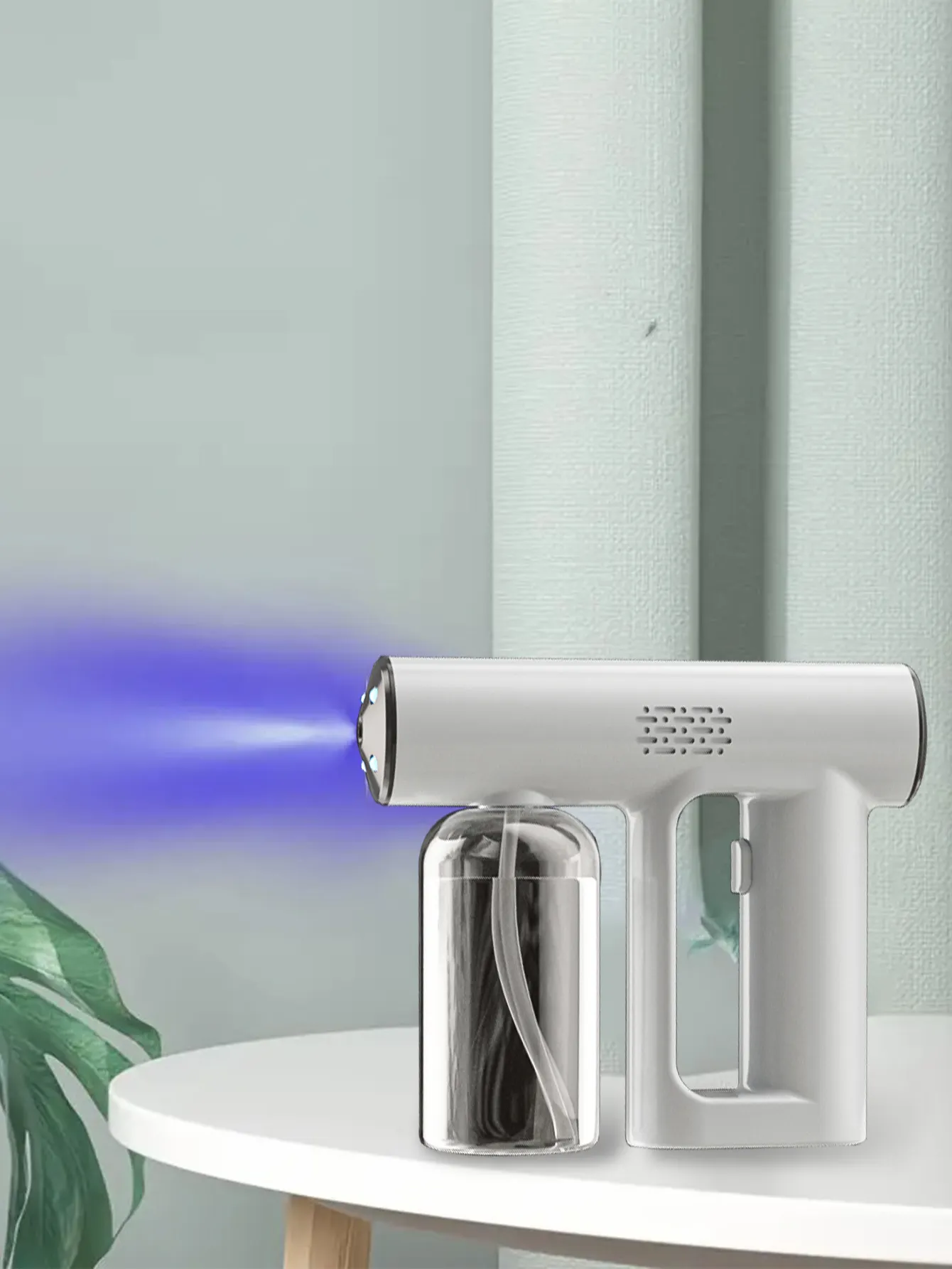 Electric Nano Sanitizer Gun   Wireless Fogging Disinfection Sprayer with Blue Light Steam Atomization