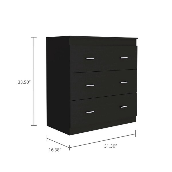 Minimalist Style 3-Drawer Rectangle Dresser for Bedroom， Superior Top， Modern Storage Dressers Organizer for Living Room - - 37828127