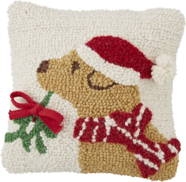 Mud Pie Hook Wool Christmas Dog Pillow