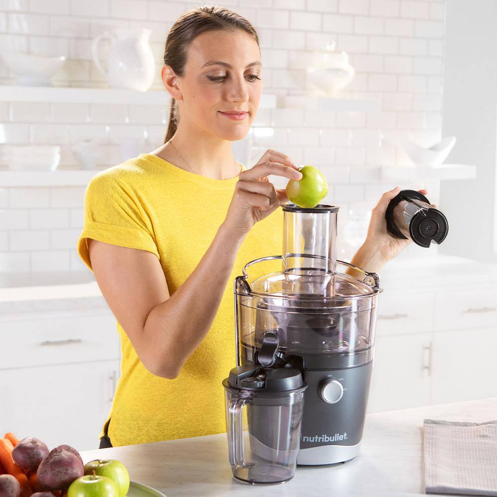 NutriBullet 800 W 50.7 oz. Stainless Steel Juicer with 27 oz. Pitcher NBJ50100