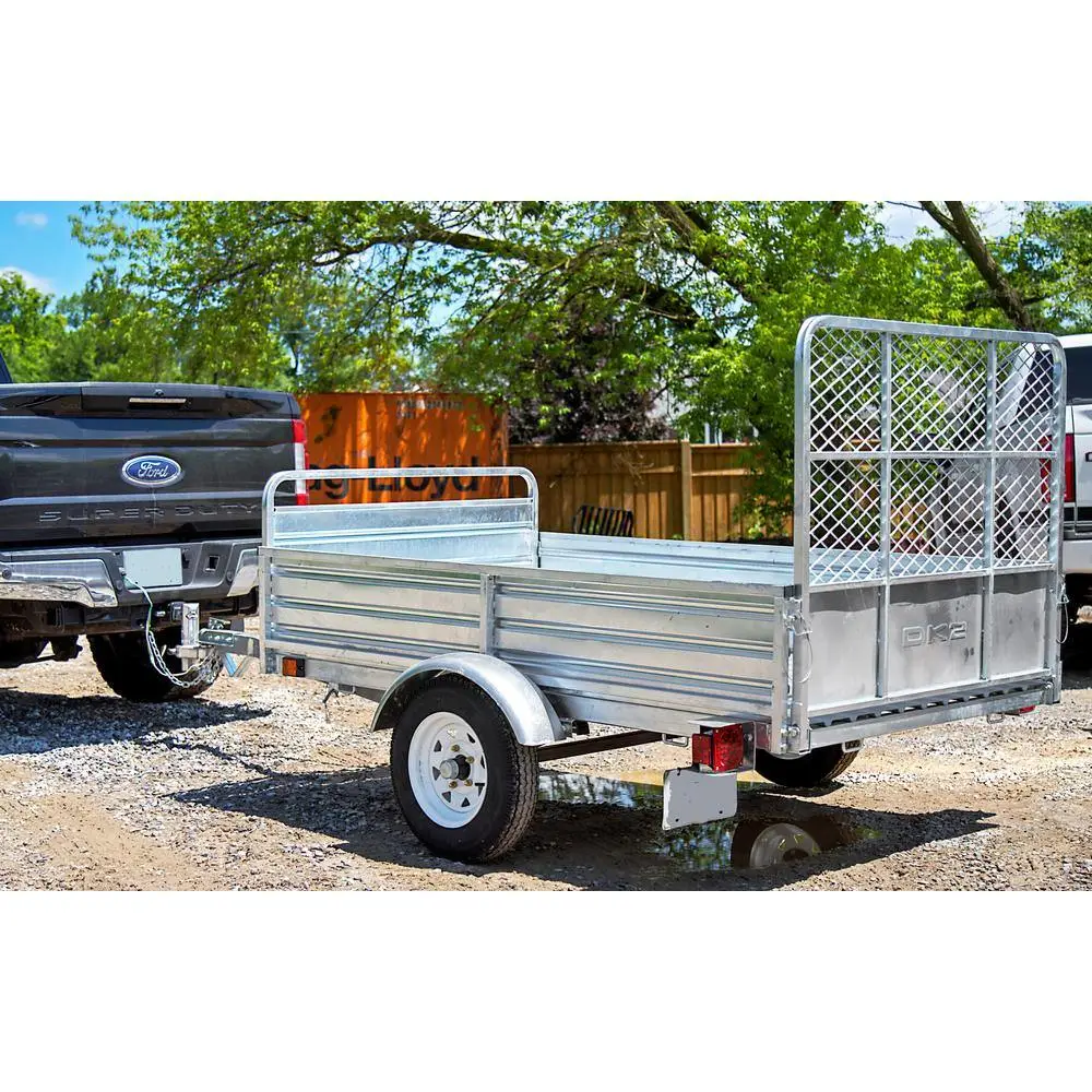 DK2 4.5 ft. x 7.5 ft. Single Axle Galvanized Utility Trailer Kit with Drive-Up Gate MMT5X7G-DUG