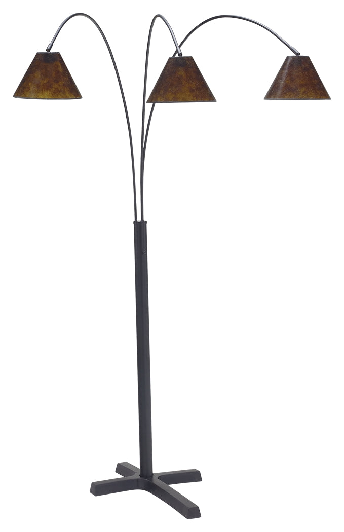 Sharde Black Metal Arc Floor Lamp