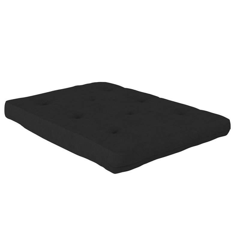 DHP Eve 8 Inch Full High Density Polyester Fill Futon Mattress in Black