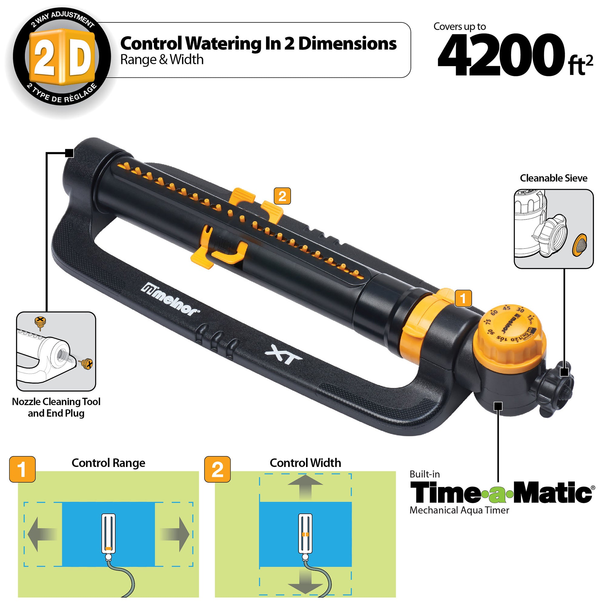 Melnor Turbo Deluxe Oscillating Sprinkler w/ Timer