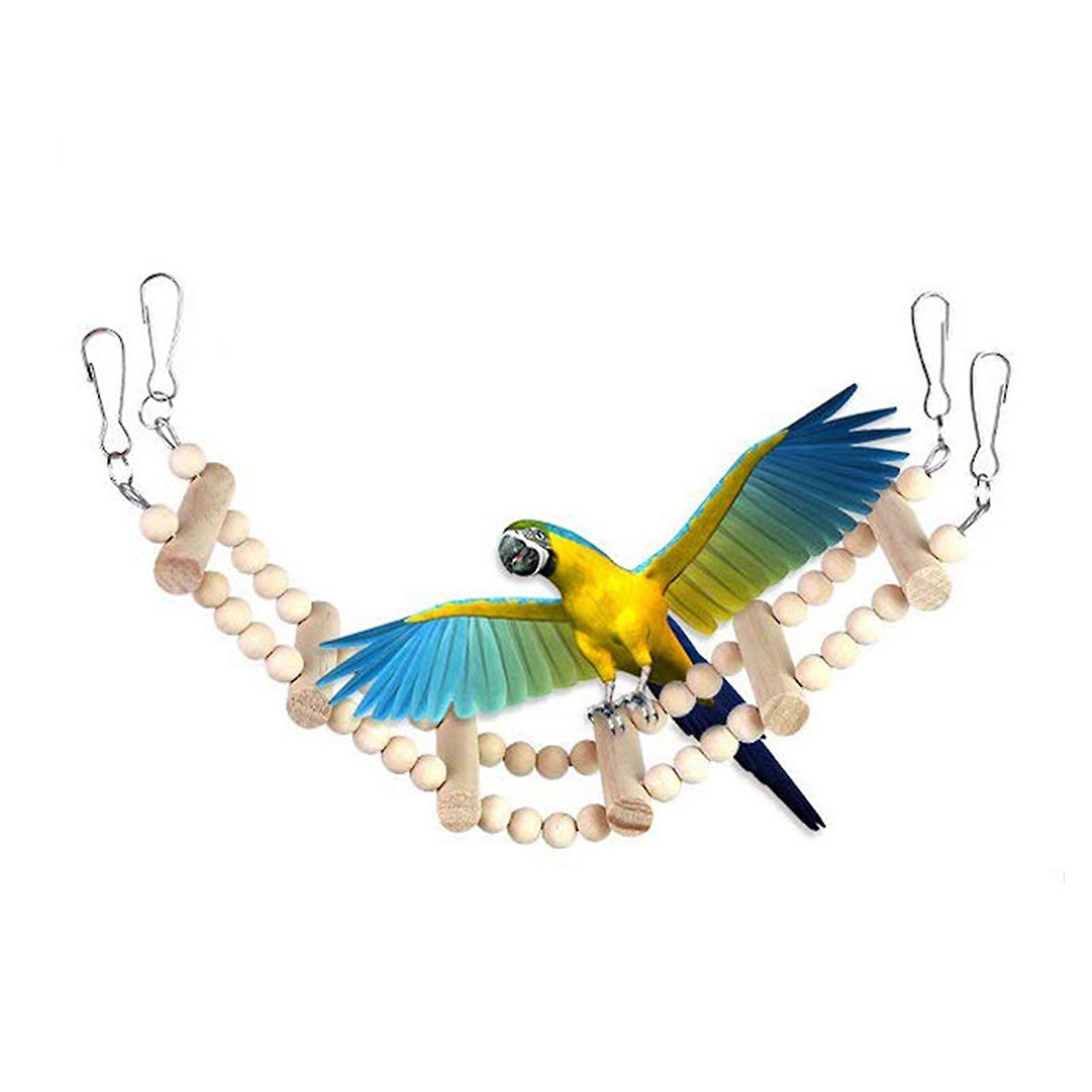 8 Pieces Parrot Chewing Toys Bird Toys Wooden Swing Soft Ladder Ladder Wooden Beads Rotating Stairs For Cockatiel， Conure， Mynah， Macow And Other Smal