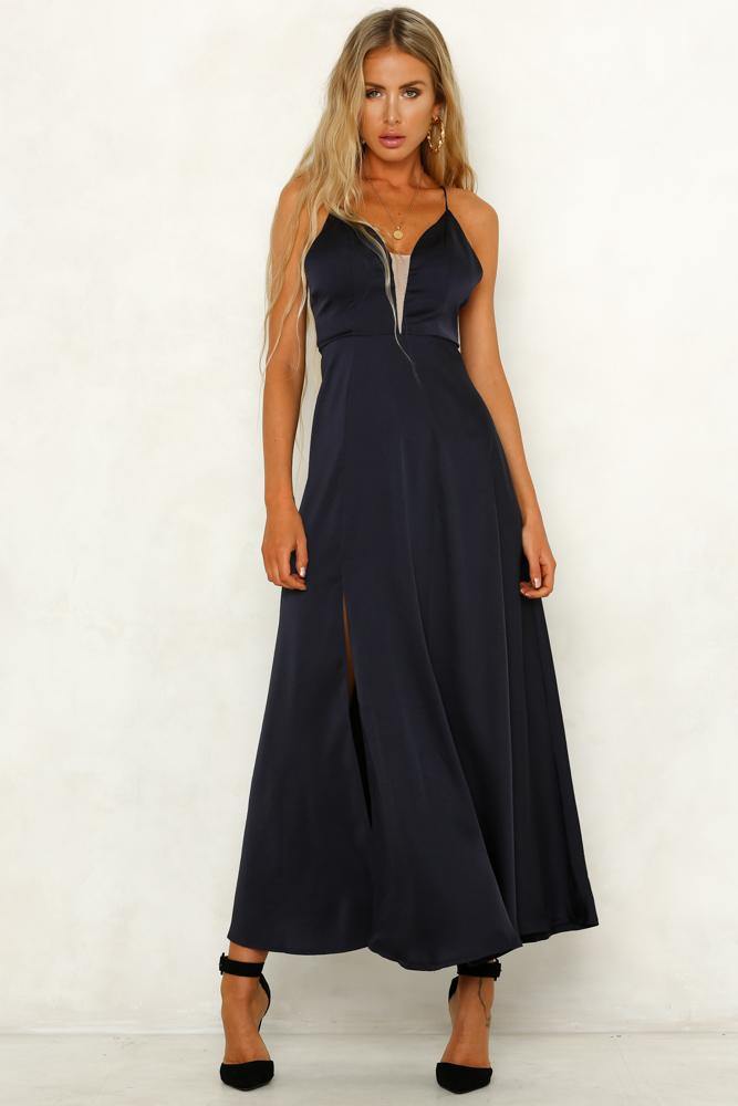 Hard To Deny Maxi Dress Navy