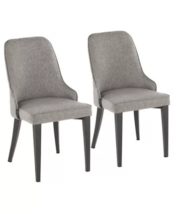 Lumisource Nueva Chair in Metal and Fabric Set of 2